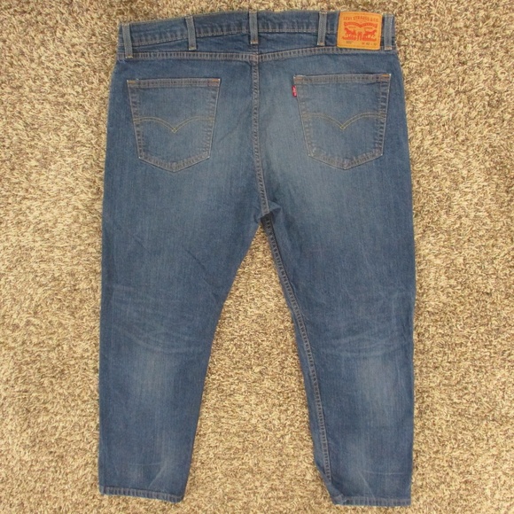 Levi's Jeans Men's 43x28 Dark Wash 502 Taper Fit Flex Denim - Picture 2 of 8